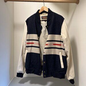 Pendelton Fall Winter Jacket Navy and Cream // Womens XL